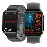 Υπέρ ρολόι BlitzWolf® BW-HL6 ECG HRV 1,85 ιντσών AMOLED 3D καμπυλωτή οθόνη Παρακολούθηση καρδιακού ρυθμού EKG Μέτρηση γλυκόζης αίματος Θερμοκρασία σώματος Μέτρηση αρτηριακής πίεσης SpO2 Πολλαπλές λειτουργίες υγείας Έξυπνο ρολόι με Bluetooth