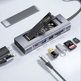 ESSAGER 8-in-1 Docking StationはディスクストレージUSB 2.0 USB 3.2 Gen 2 10Gbps USB-CデータPD100W USB-C 4K@30Hz HDMI SD/TFカードリーダースロットMu