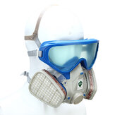 Masque respiratoire complet en silicone pour le visage et lunettes de protection, couverture globale, protège contre la peinture, les produits chimiques, les pesticides et la poussière