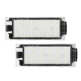 Para białych świateł LED tablicy rejestracyjnej 12V do Renault Twingo Clio Megane Lagane