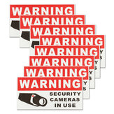 8 Adet Güvenlik Kamerası Kullanımda Kendinden Yapışkanlı Sticker Güvenlik İşaretleri Etiketi Su Geçirmez