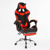 Hoffree Ergonomic High Back Racing Style Reclining Office Chair Adjustable Rotating Lift Chair PU Leather Gaming Chair Laptop Desk Chair z podnóżkiem