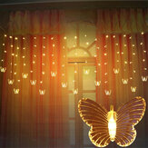 96 светодиодных занавесочных огней в форме бабочек, красочные светильники для свадьбы, водонепроницаемые, 8 режимов