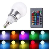 RGB E14 5W LED Bulb Color Changing Globe Light Lamp + Remote Control AC 85-265V