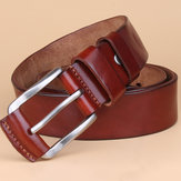 Мужчины Retro Solid Business Leather Ремень Пояс вязаный пряжкой Ремень