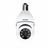 Cámara WiFi ESCAM PT208 E27 1080P de seguimiento de humanoides PT con audio bidireccional inalámbrico e inteligente, cámara de visión nocturna de doble luz