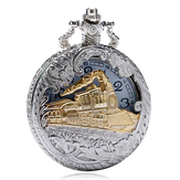 DEFFRUN Moda Train Rzeźbione Otwierane Steampunk kieszonkowy zegarek uroczy naszyjnik zegarek kwarcowy