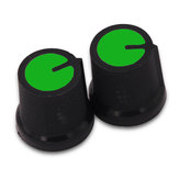 100Pcs Botões verdes de plástico para potenciômetros rotativos com furo de 6 mm