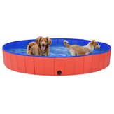 [EU Direct] vidaxl 92600 Foldable Dog Swimming Pool Red 200x30 cm PVC Puppy Bath Collapsible Bathing for Cats Playing Kids Bathtub Pet Supplies