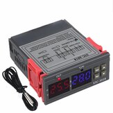 Controlador de Temperatura Digital STC-3018 12V / 24V / 220V C/F Termostato Relé 10A Calefacción/Refrigeración Termorregulador con Doble Pantalla LED