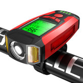 BIKIGHT 3-σε-1 350LM COB Φως ποδηλάτου + Λάμπα κέρατος USB + Προσαρμογέας ταχύτητας Οθόνη LCD 5 καταστάσεων Αδιάβροχο προβολέα ποδηλάτου με κέρατο
