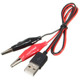 DANIU 60CM Timsah Test Klipleri Klemp - USB Erkek Konektör Güç Adaptörü Kablosu Tel