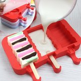 Moule créatif en silicone pour crème glacée Moule à glace en bâtonnet Tige pour moule à glace Moule rouge de qualité alimentaire