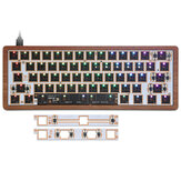 [Versión con estuche de madera] SKYLOONG GK61X GK61XS Kit de teclado RGB con cable y bluetooth en modo dual, montaje en placa intercambiable en caliente 60%, personalizado