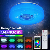 Luminária de teto LED Bluetooth RGB com som surround 3D, música e lâmpada regulável através de aplicativo e controle remoto