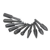 10Pcs Rotary File Rasp Set 6mm Shank Rotary Files Burr Cutters Wood Working Carving Bits