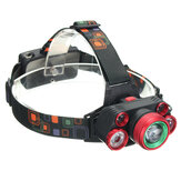 XANES 2407 2500LM T6+4XPE Headlamp Mechanical Zoom for Camping Hiking Cycling