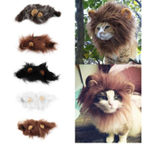 Pet Cat Emulation Lion Hair Mane Ears Head Cap Autumn Winter Dress Up Costume 