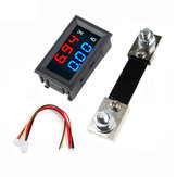 0,56 hüvelykes kék piros, kettős LED kijelzővel rendelkező mini digitális voltmérő és ampermérő DC 100V 100A panel, Ampere Volt áramfeszültség mérő