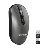 BlitzWolf® BW-MO3 Wireless Mouse 2.4GHz bluetooth 3.0/5.0 Triple Mode with USB&Type-C Receiver 2400DPI Noiseless Mouse for Desktop Computer Laptop PC