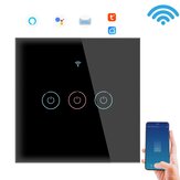 SMATRUL Black WIFI Relay Touch Wireless Smart Light Wall Switch Graffiti Smart Voice Control with Alexa EU Standard