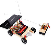 Solar Power RC Παιχνίδι αυτοκινήτου Ξύλο DIY Ασύρματο Μοντέλα Οχημάτων Αυτοκινήτου Παιδική Συναρμολόγηση Παιχνίδια οικοδόμησης Εκπαιδευτικό Παι
