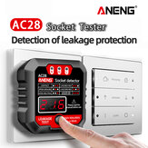 ANENG AC28 Testador de tomada com display digital Plugue UK US EU Detector de polaridade de fase Teste de voltagem Eletroscópio multifuncional