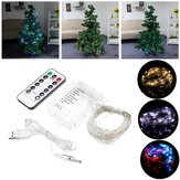 LUSTREON 5M 10M USB Battery Powered LED Fairy String Light with Remote Control for Christmas Holiday