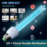 15 W/20 W 220 V E27 UV+Ozon-Doppelsterilisation LED UVC-Sterilisatorlampe UV+O3-Desinfektion keimtötendes Licht für Wohnzimmer/Toilette