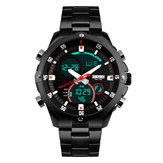 SKMEI 1146 Zegarek cyfrowy z podwójnym wyświetlaczem Luksusowy, wielofunkcyjny zegarek dla mężczyzn z mechanizmem kwarcowym LED