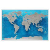 Карта мира для скретчинга с океанским слоем фольги, покрытием Deluxe Scratch Map 59.4x82.5CM