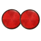 2pcs 2inch Round Reflectors Red Universal For Motorcycles ATV Dirt Bikes