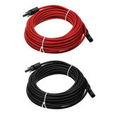 Черно-красный 10M 12AWG Солнечный панельный кабель с разъемом MC4