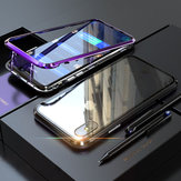 iPhone X için Bakeey Yükseltilmiş Versiyon Manyetik Adsorpsiyon Metal Temizle Cam Koruyucu Kılıf