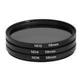 3 pcs lente de filtro 58 milímetros ND2 ND4 nd8 de densidade neutra