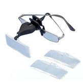 MG19157-2 1.5X 2.5X 3.5X LED Light Eyeglassees Low Vision Clip Magnifying Glass Loupe with LED Light