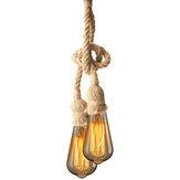 E27 dupla fejű Retro Vintage Edison kötél ipari medál mennyezeti lámpa