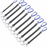 10pcs/lot Cordons de pêche avec câbles bleus et attaches sécurisées pour pinces, pinces à lèvres et matériel de pêche