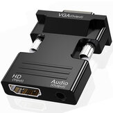 Adaptador de cable de audio HDMI a VGA Macho a Hembra 1080P para portátil, TV Box, proyector