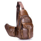 Ekphero Brand Men Leather Multi-pockets Sling Bag