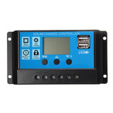 Controlador inteligente de carga de regulador de bateria de painel solar USB 10/20/30A 12/24V