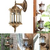 Lámpara de pared exterior antigua de bronce de aluminio con vidrio, para exteriores. Linterna de jardín.