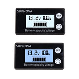 Indicador de energia de bateria LCD 10-100V de lítio ou chumbo-ácido com display digital de voltagem e percentual de bateria