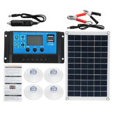 Kit di pannello solare da 100W con caricatore batteria da 12V e controller LCD da 10-100A per caravan, furgone, barca