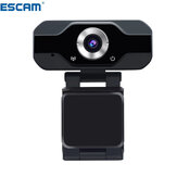 كاميرا الويب المحمولة ESCAM PVR006 1080p 2MP H.264 بوضوح عالي الدقة ، مع كاميرا الويب HD 1080p للكمبيوتر المحمول ، والبث المباشر المريح مع ميكروفون ، ومسجل فيديو USB رقمي