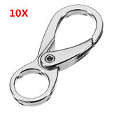 10Pcs 45mm Silver Zinc Alloy Double Eye Shaped Spring Snap Hook with 11mm Round Ring