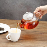 إبريق شاي زجاجي 600-1000 مل مع إبريق قهوة من الفولاذ المقاوم للصدأ ومصفاة زجاجية