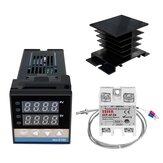 Controlador de temperatura PID digital REX-C100 Thermostat con salida SSR máx. 40A, relé SSR, sonda termopar tipo K de alta calidad