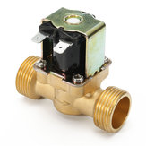 Válvula solenoide elétrica de latão fino de 3/4 de polegada 12V CC NPSM para gás, água, ar (normalmente fechada)