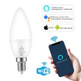 EXUP AC85-265V E14 C37 5W RGB + CW APP Contrôle WiFi Smart LED Ampoule Bougie de travail avec Amazon Alexa Google Home